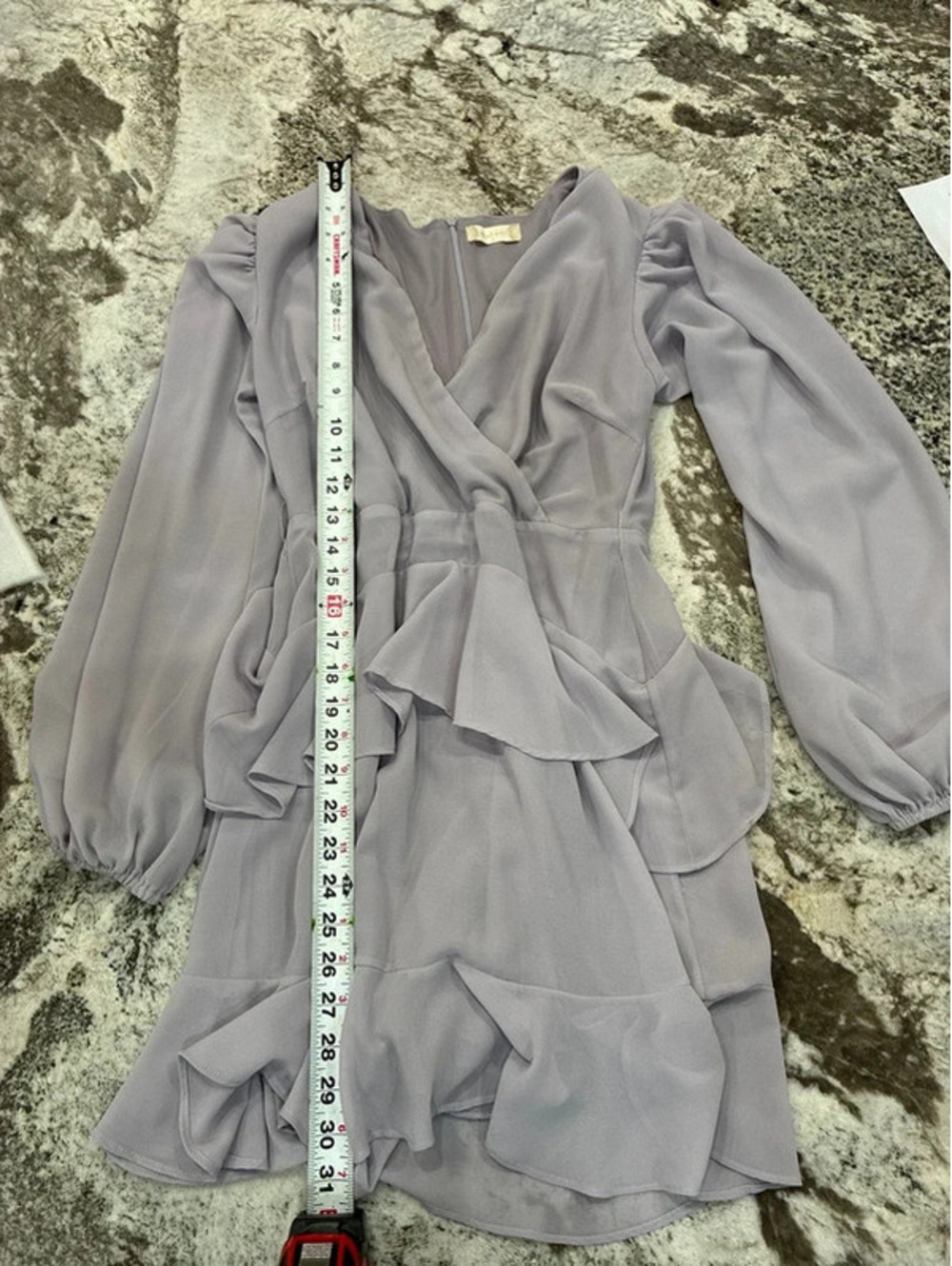 Altar'd State Lavender Ruffle Wrap Dress with Long Sleeves Size S